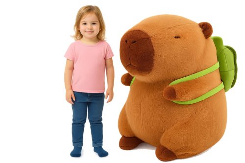 Óriás kapibara plüss teknősbéka hátizsákkal 100cm