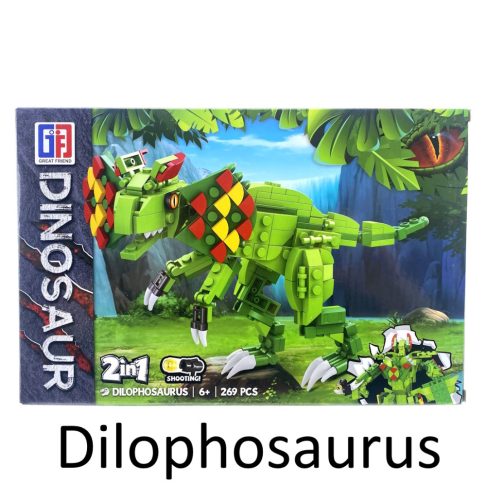 Dínós építőkockák 2 az 1-ben akár 4 az 1-ben Morphing dinós széria - 200-300pcs 