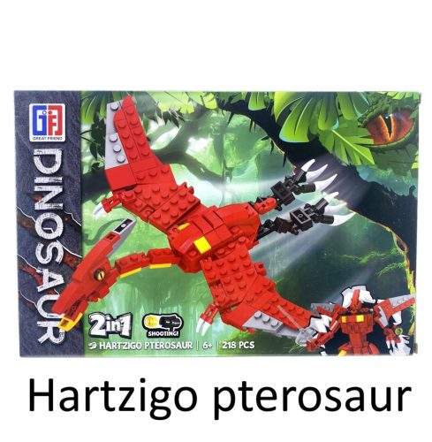 Dínós építőkockák 2 az 1-ben akár 4 az 1-ben Morphing dinós széria - 200-300pcs 