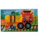 Fa puzzle gőzmozdony - számozott vonatos kirakó 30×18 cm