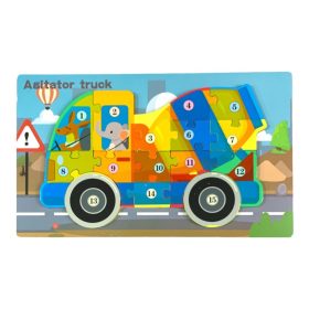   Fa puzzle betonkeverő – számozott kirakó játék 30×18 cm
