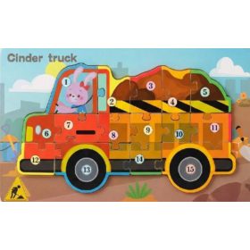   Fa puzzle dömper teherautó - számozott kirakó játék 30×18 cm