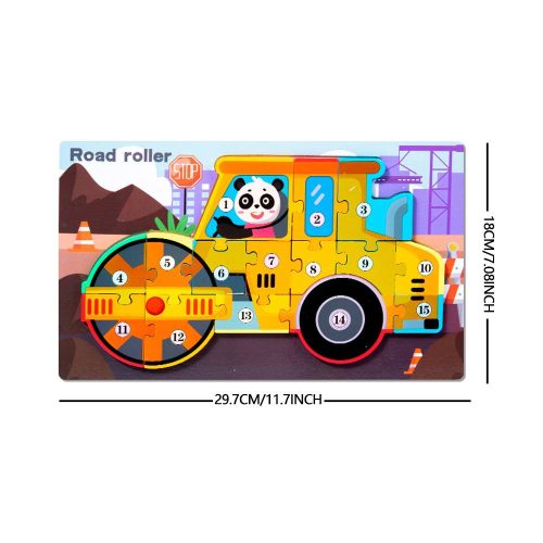 Fa munkagépes puzzle gyerekeknek – járműves kirakó játék
