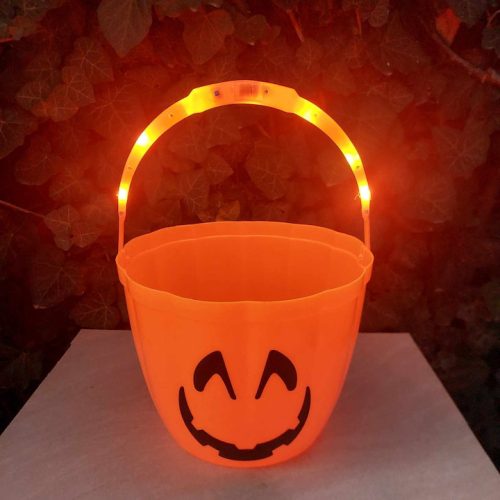 Halloween-i világítós cukorka gyűjtő vödör