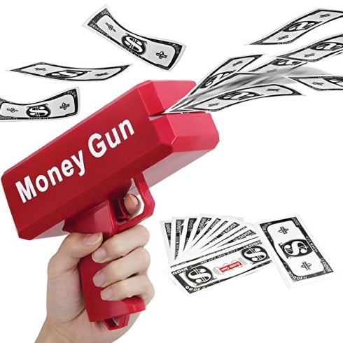 Money Gun - piros elektromos pénz kilövő