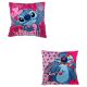 Disney Stitch szívecskés díszpárna 38×38 cm - rózsaszín kétoldalas gyerekpárna