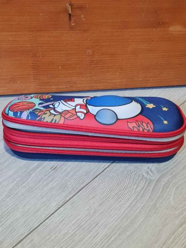 2 cipzáros 3D dombornyomott fiús tolltartó - Űrhajós mintával 