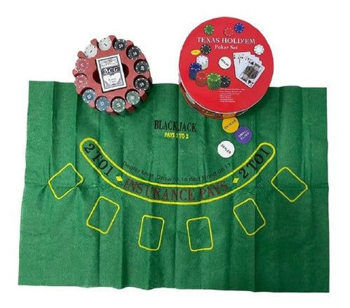 Texas Hold’em póker szett 240 zsetonnal és játékszőnyeggel