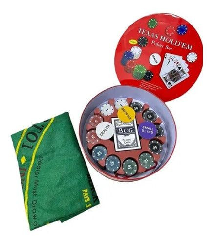 Texas Hold’em póker szett 240 zsetonnal és játékszőnyeggel