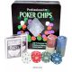Póker szett 100 zsetonnal - Texas Hold’em készlet dobozban