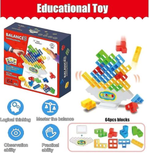 Tetris puzzle egyensúlyozó társasjáték