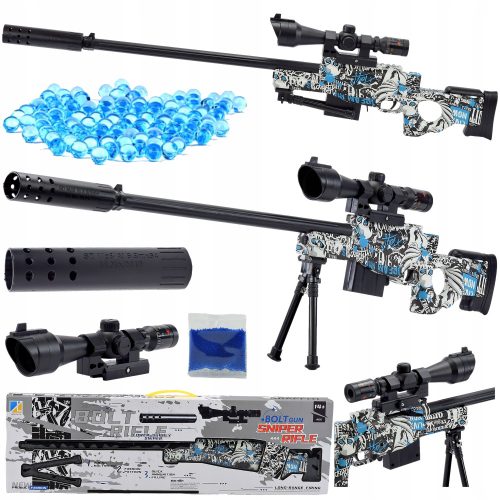 Sniper puska gél golyóval kék