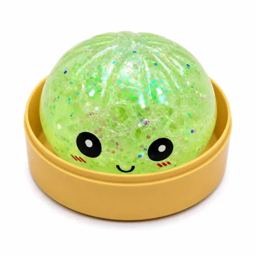 Dumpling Squishy stresszoldó játék - csillámos gőzgombóc bogyós slime figura
