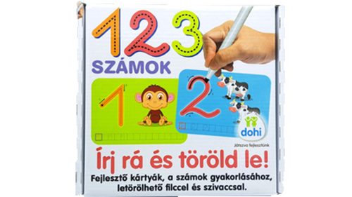 123 számok gyakorló kártyák