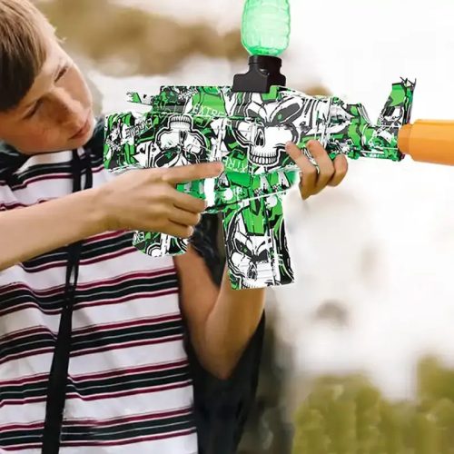 Automata játékpuska gél golyóval zöld, kék sárga