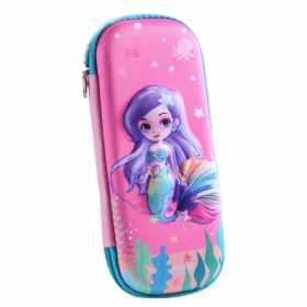   2 cipzáros 3D dombornyomott lányos tolltartó - Sellős mintával