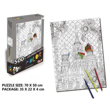 Kastély színezhető puzzle