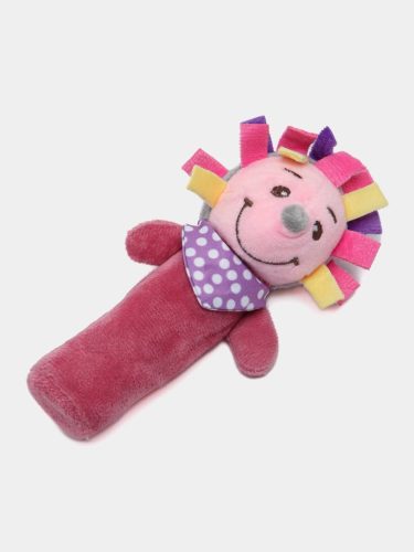 Bébi plüss csörgő hanggal 17 cm - puha fejlesztő játék babáknak