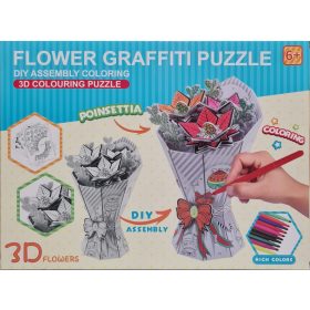 3D színezős kirakó - mikulás virág