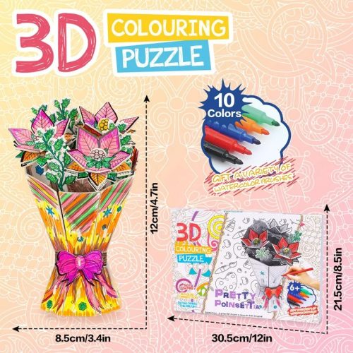3D színezős kirakó - mikulás virág