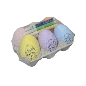   Kreatív húsvéti hungarocell tojás festő szett gyerekeknek – 6 db színes tojás + filcek