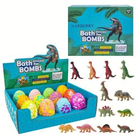   Dinótojás fürdőbomba meglepetés dinoszaurusszal - színes, pezsgő fürdőjáték