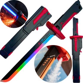   RGB fénykard hanggal, füsttel és szikrával 45,5 cm - Flint Battle Blade játék kard