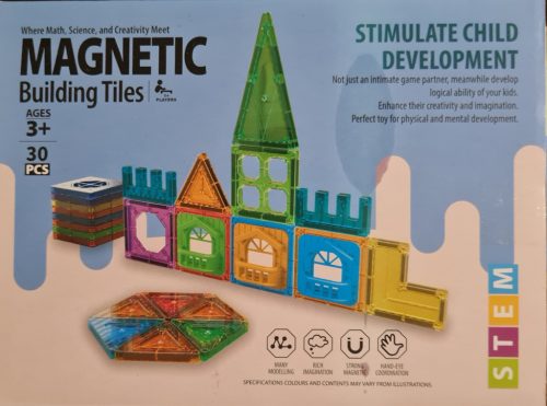 Mágneses építőelem 30db