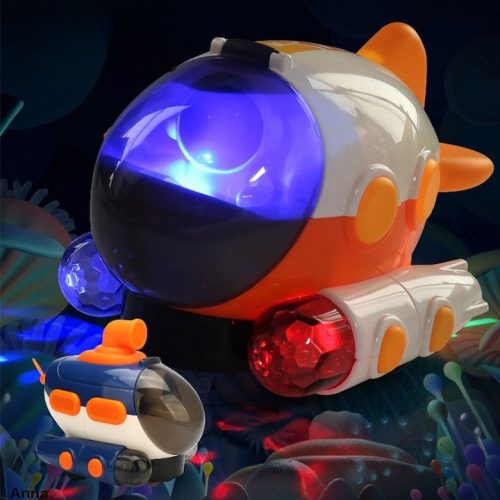 Kék tengeralattjáró zenével és fényekkel