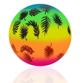 Színes gumilabda pálmalevél mintával 22 cm